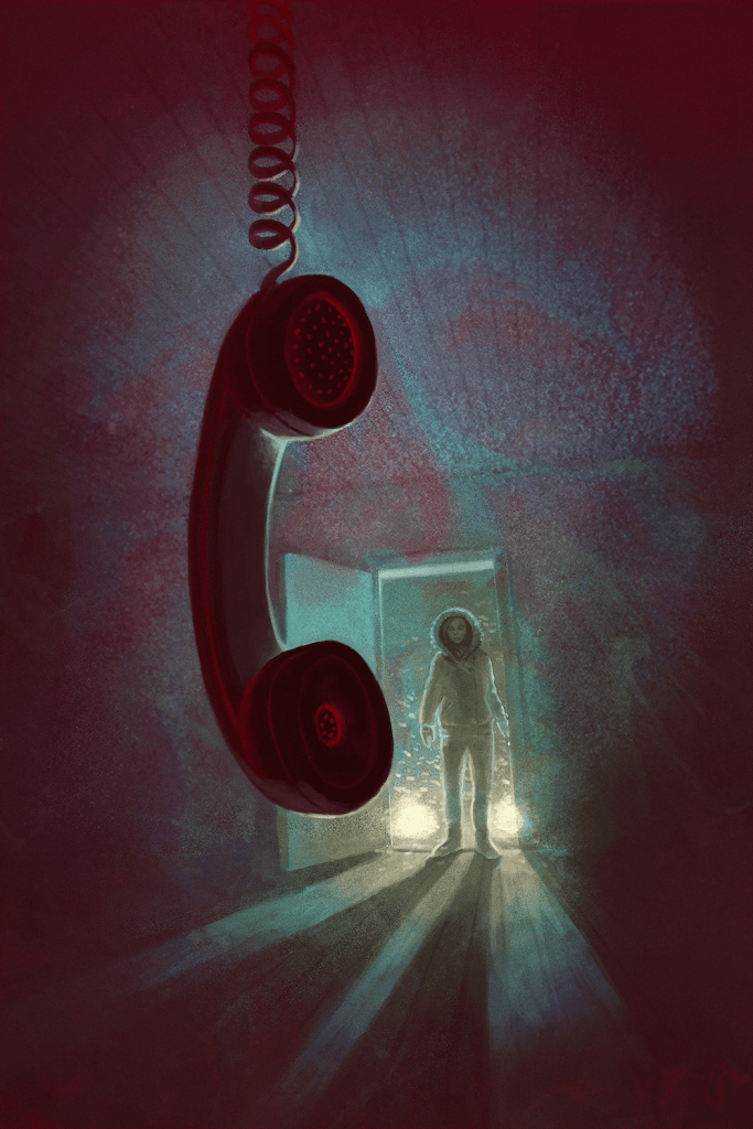 The art for "Landline" by Kelly Robson. Art done by Elijah Boor. 